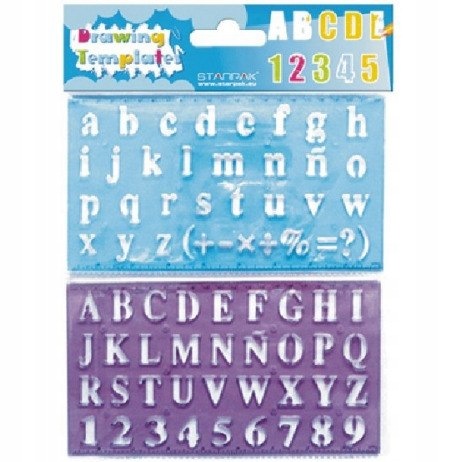 Szablon plastikowy cyferki i literki 2szt 276076 Starpak