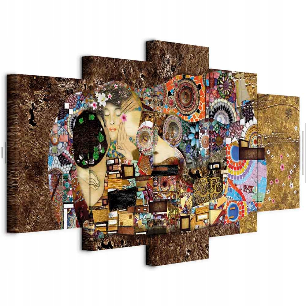 Obraz 5 Částí Triptych Láska Podle Klimta Etnický Odhluční Obývací Pokoj 200x100