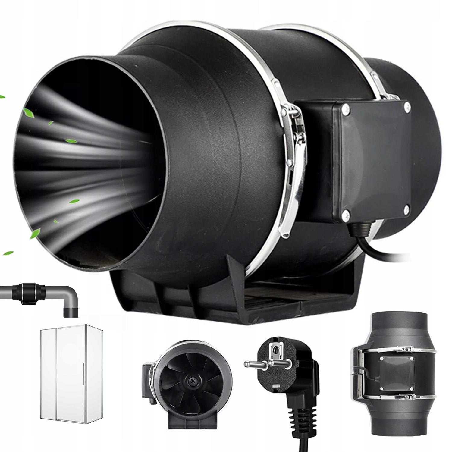Odsávací Ventilátor 540 M3/H 310X220X230 MM Abs Vysoká Účinnost Filtrace
