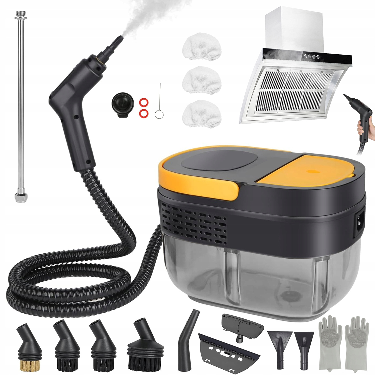 Parný Čistič 2500 W 1600 ML Čierny Parný Čistič Čistiace Zariadenie