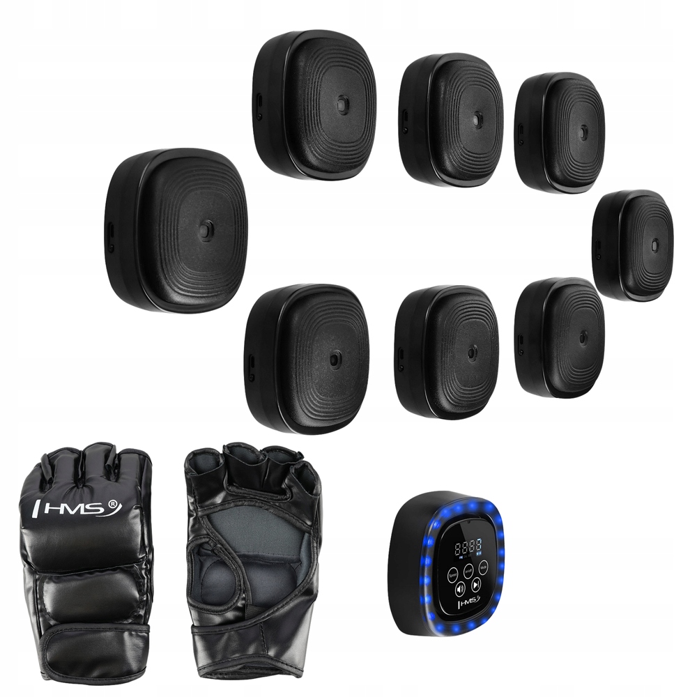 Elektronický Boxerský Terč Modulární Led 9 dílný S Reproduktorem Rukavice