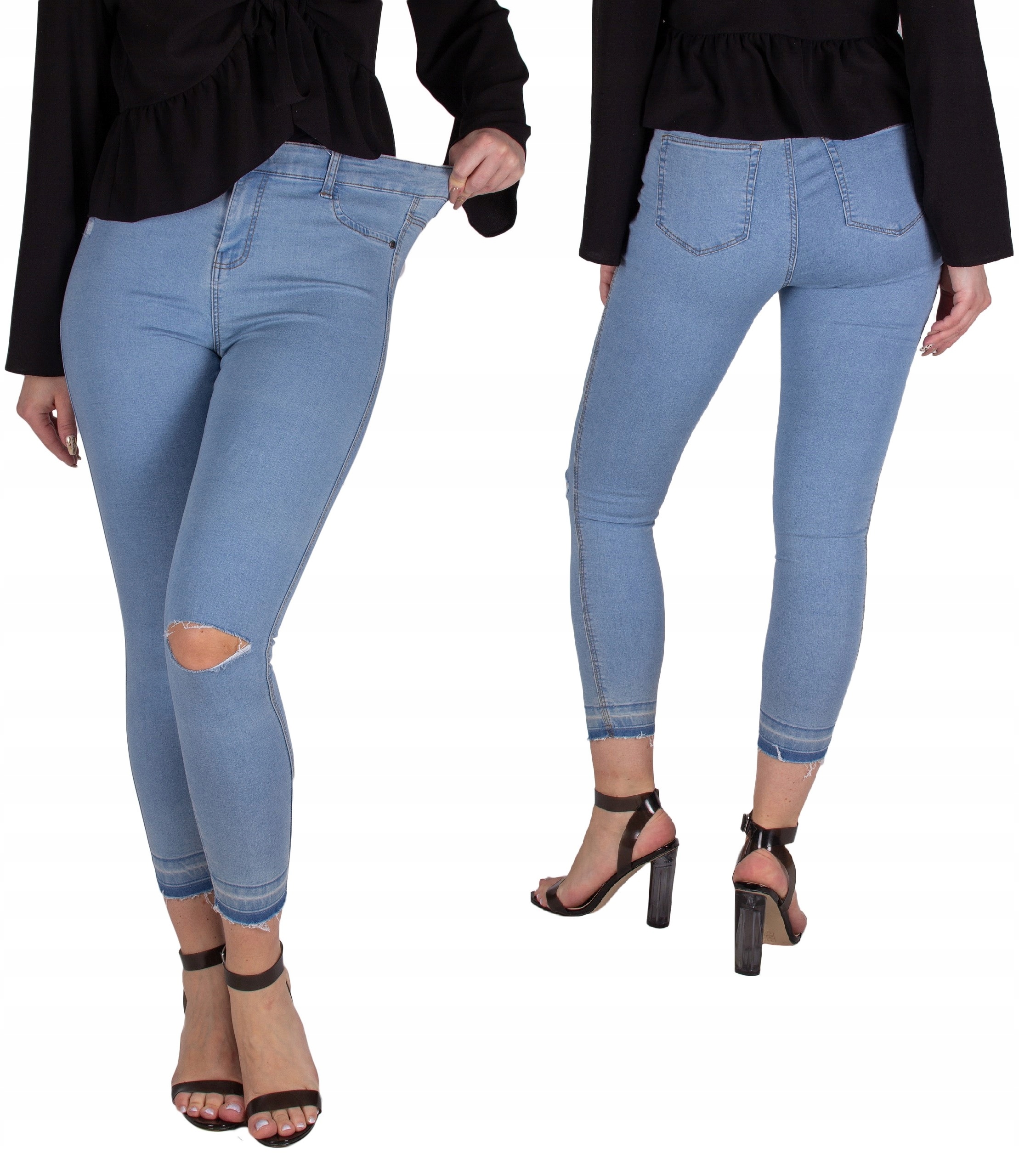 

spodnie jeans damskie Jeansy Wysoki Stan strecz