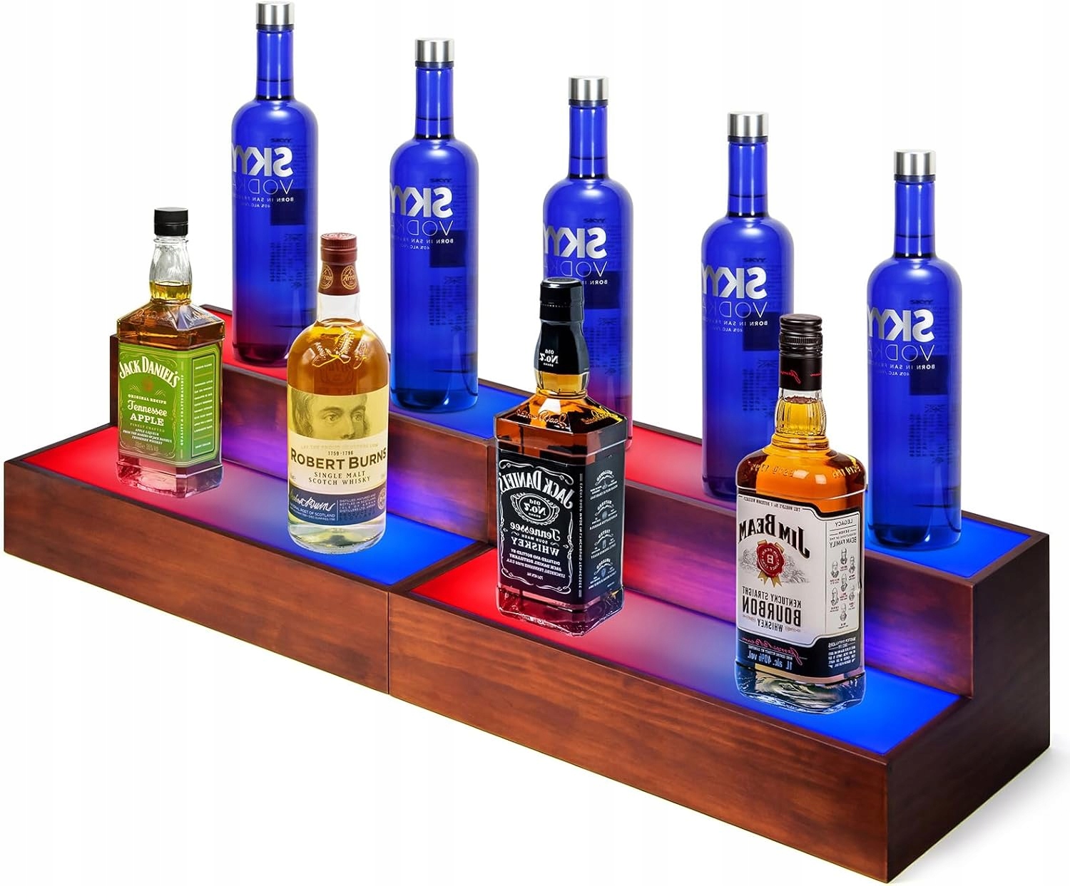 Led podsvietený stojan na fľaše s alkoholom drinkbar barman 2 ks