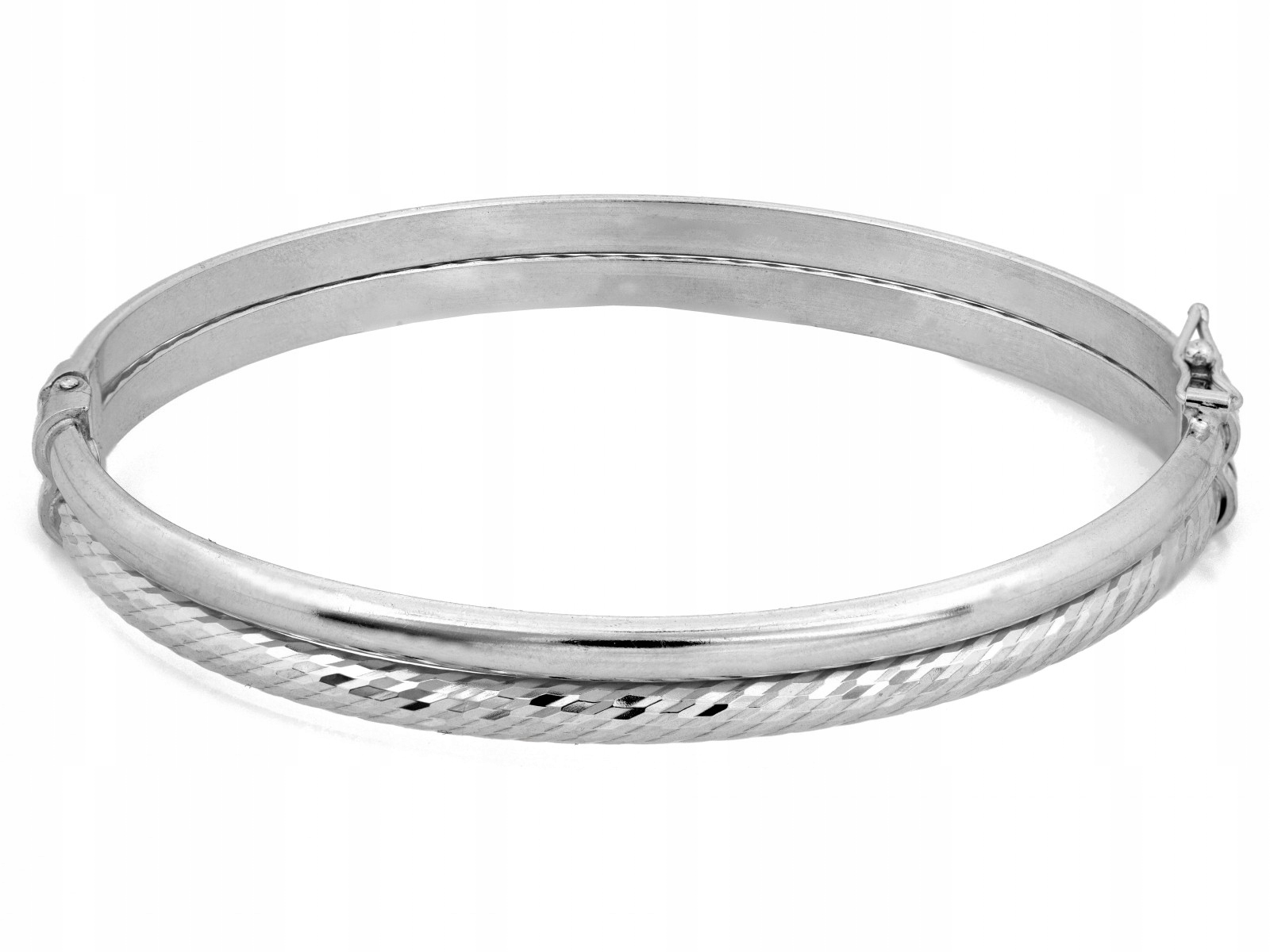 Stříbrný náramek bangle 925 zdobený 18 mm, 10.55 g, elegantní jako dárek