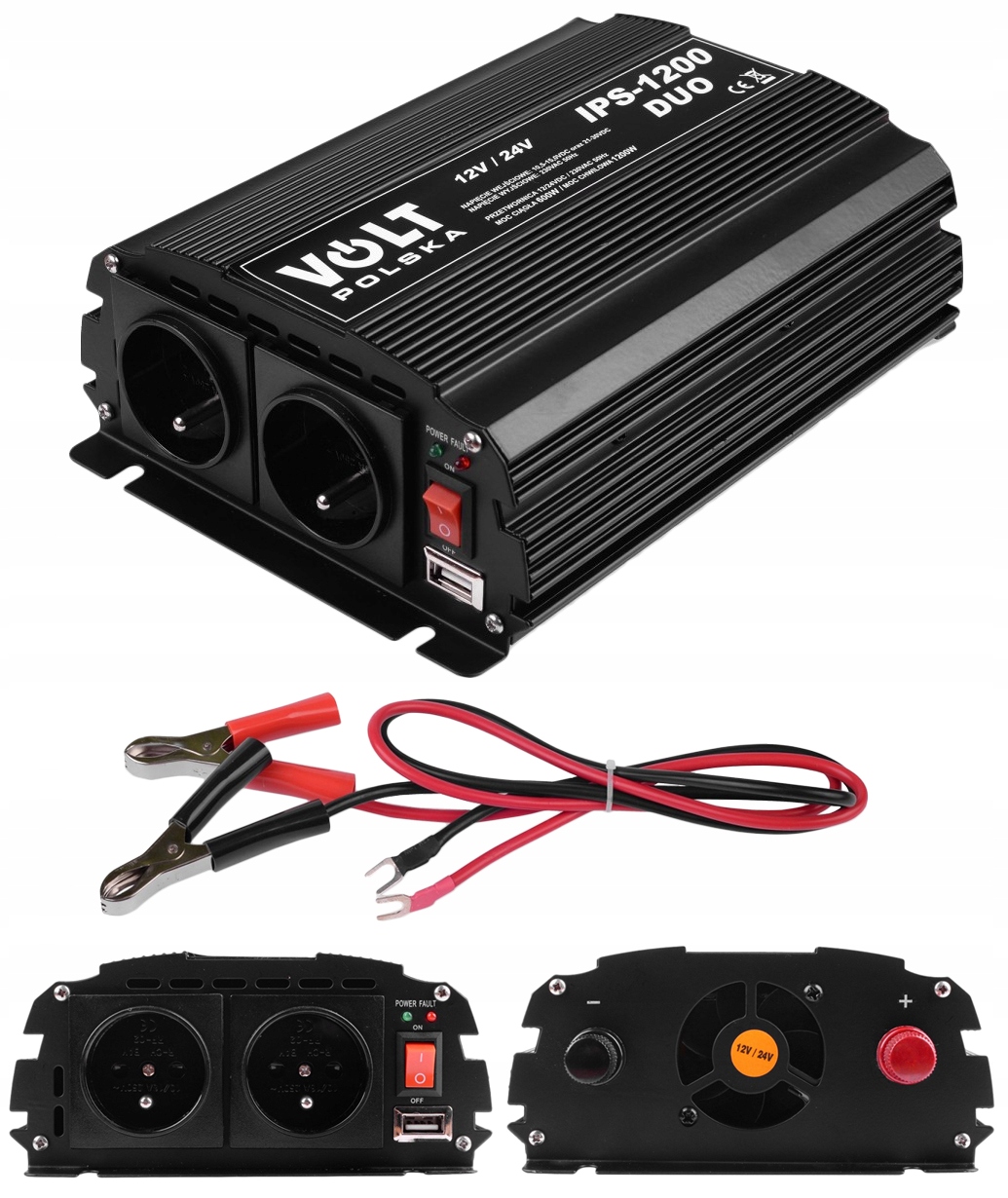 

Przetwornica Samochodowa 12V 24V 230V 600/1200 Tir