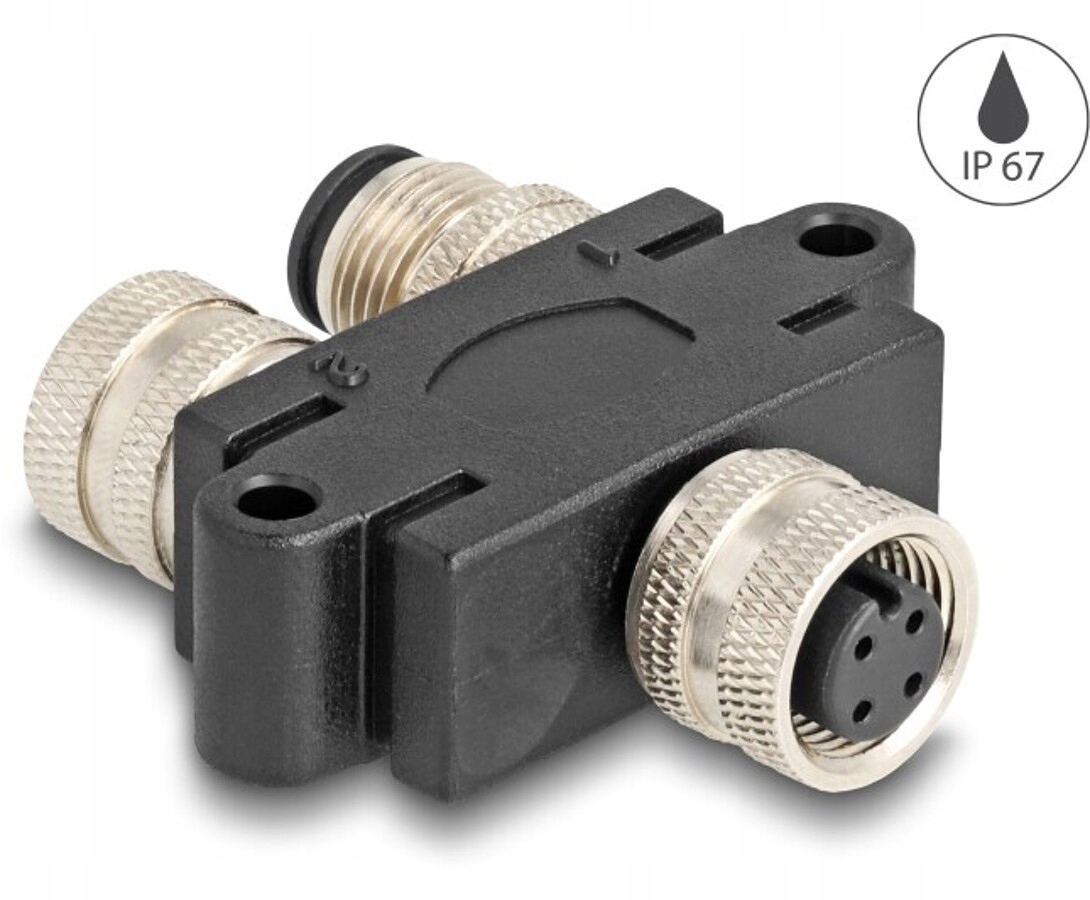 Rozgałęźnik splitter M12 typu Y A-coded 4pin 1x żeński Delock 60581