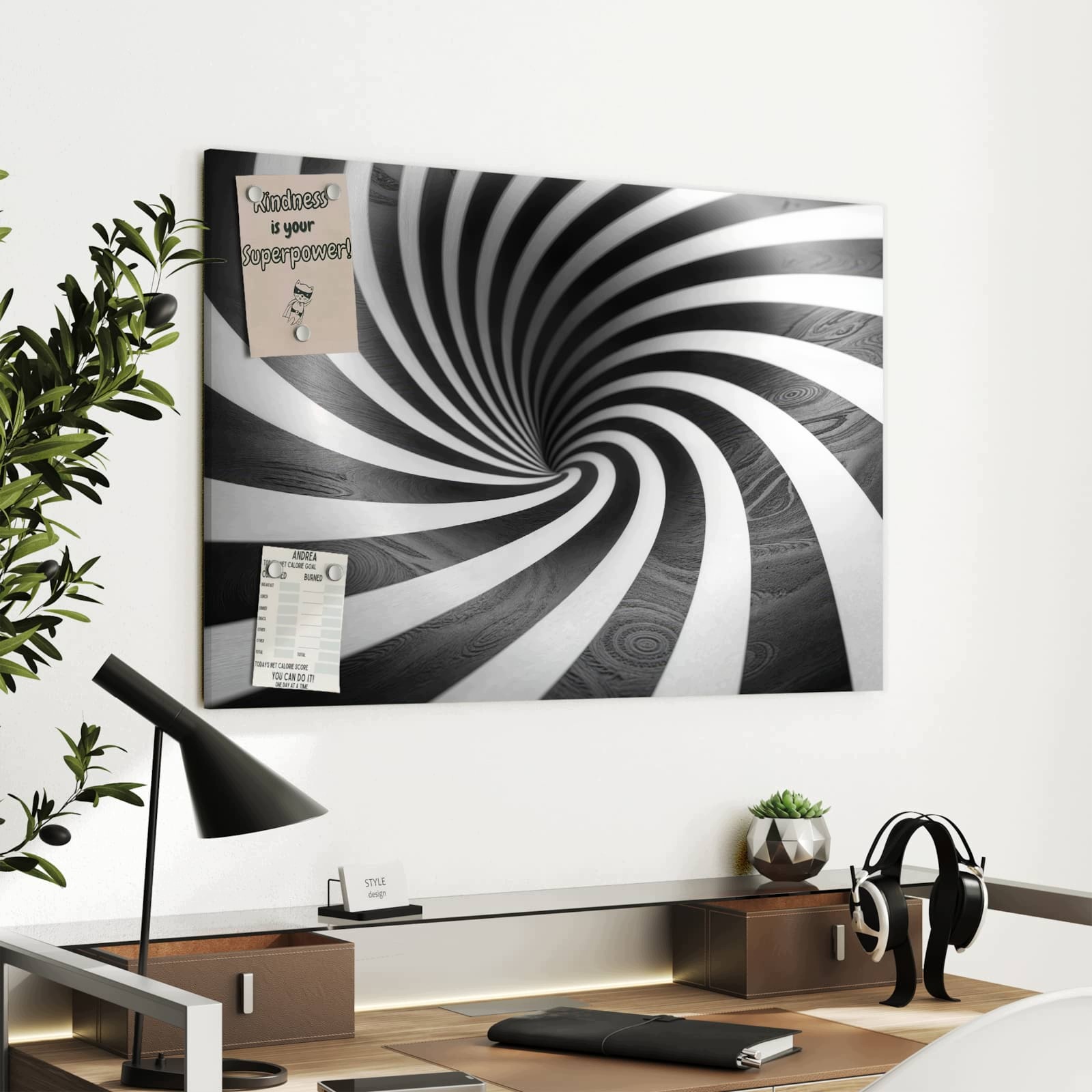Magnetická tabule Hipnotyzujoucy Vzor 90 × 60 cm