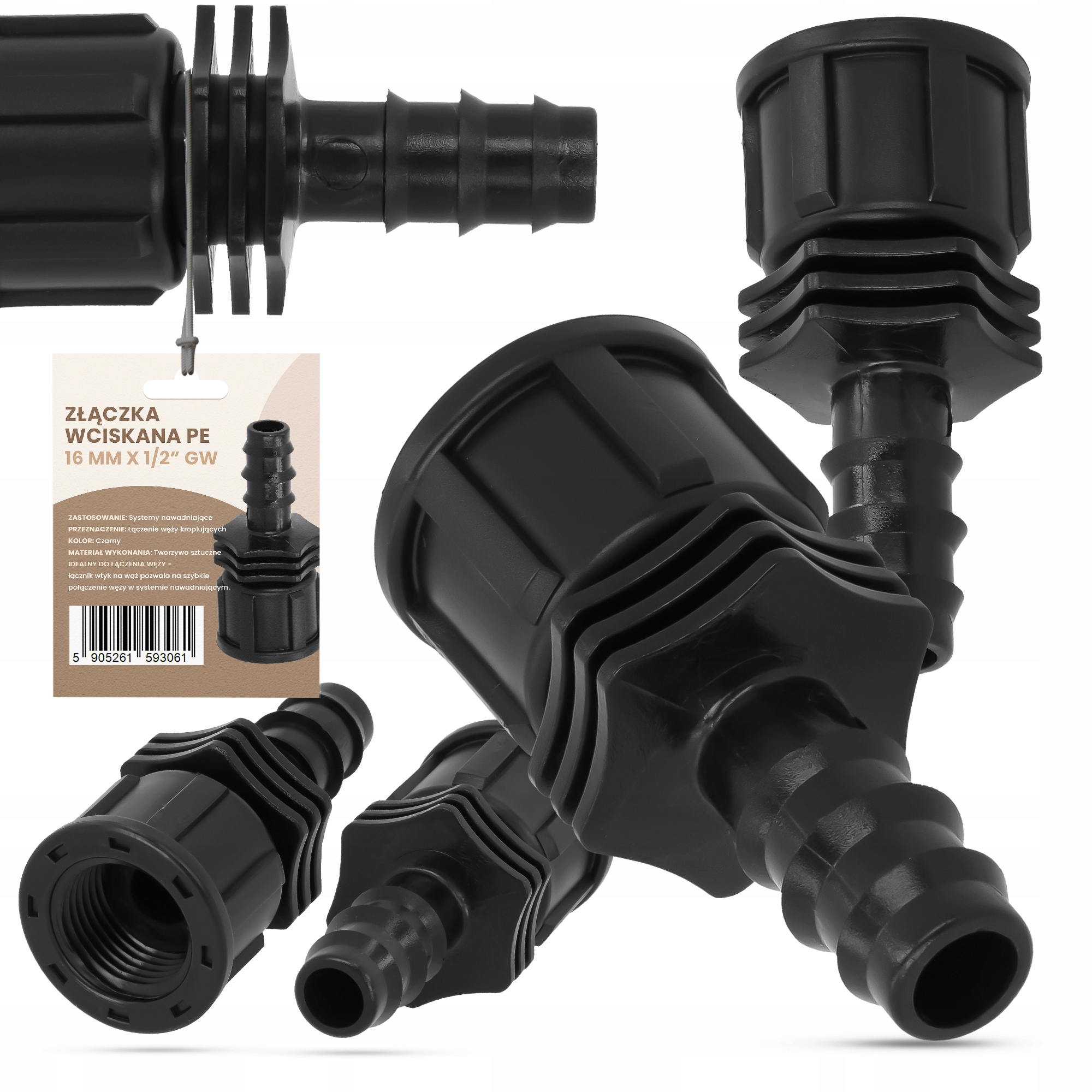 

Złączka Wciskana Pe 16x 1/2 Gw Łącznik Węża Rur