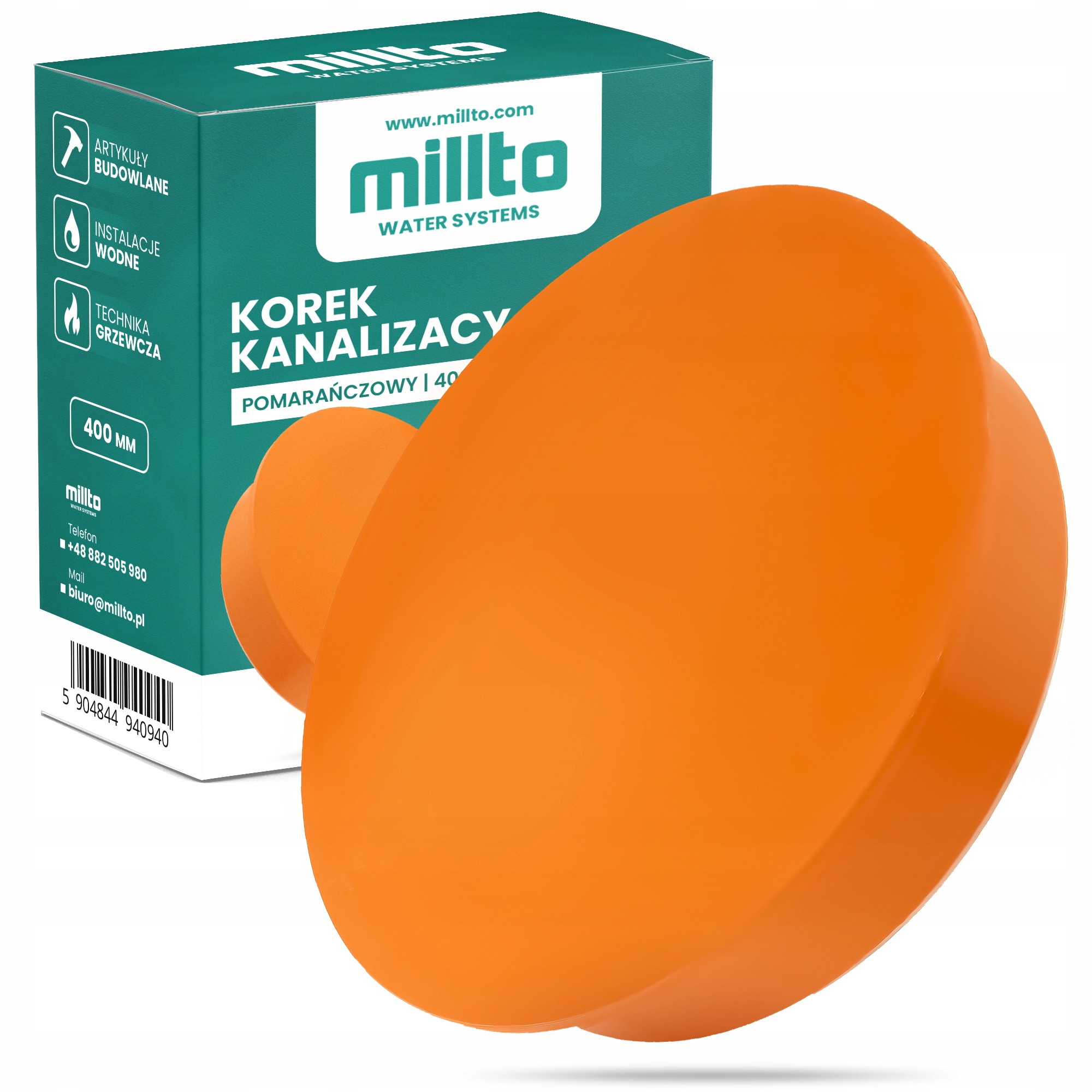 

Korek kanalizacyjny 400 pomarańczowy zaślepka