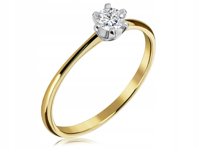 Zlatý prstýnek 585 s diamantovým očkem pro výjimečné zásnuby r9, módní