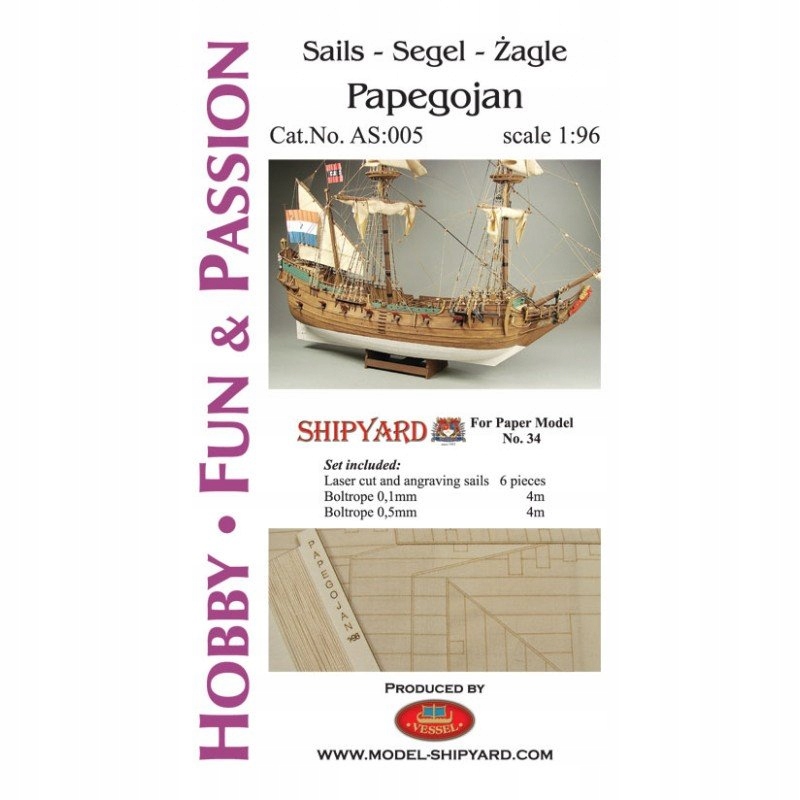 Żagle do Papegojan Shipyard 34 1:96