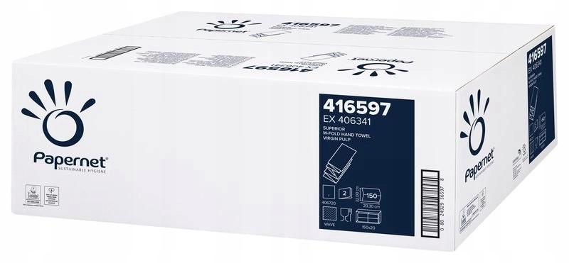 Ręcznik papierowy PaperNet 416597 Xpress 4 panele Biały celuloza 2W