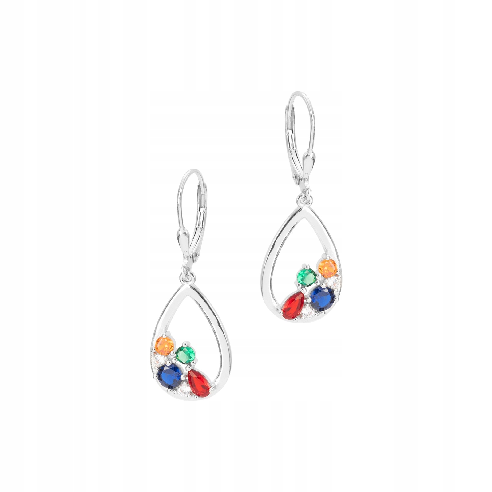 Stříbrné náušnice 925 Lžička Barevné Zirkony