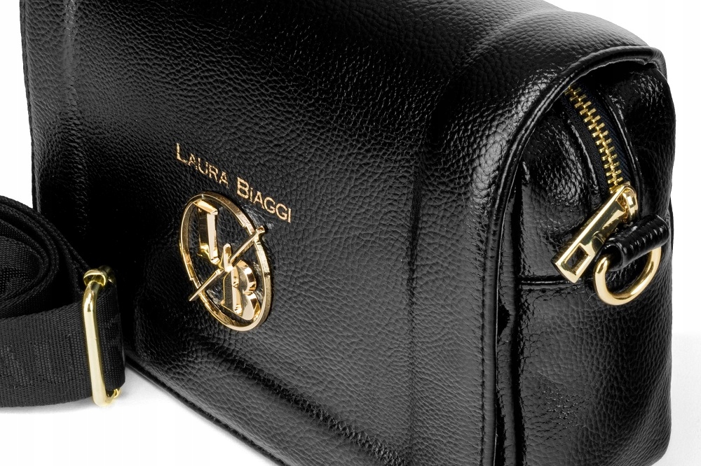 TOREBKA LISTONOSZKA LAURA BIAGGI BEŻOWA NA RAMIĘ Z PASKIEM LOGO Kolor beżowy