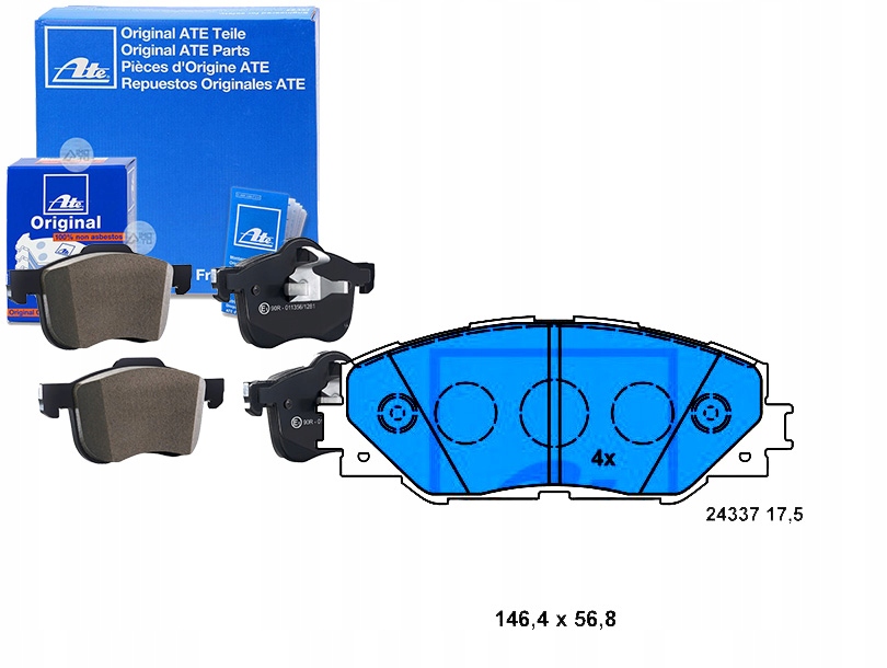 Komplet Brzdových Destiček Ate 572569B P83071 822
