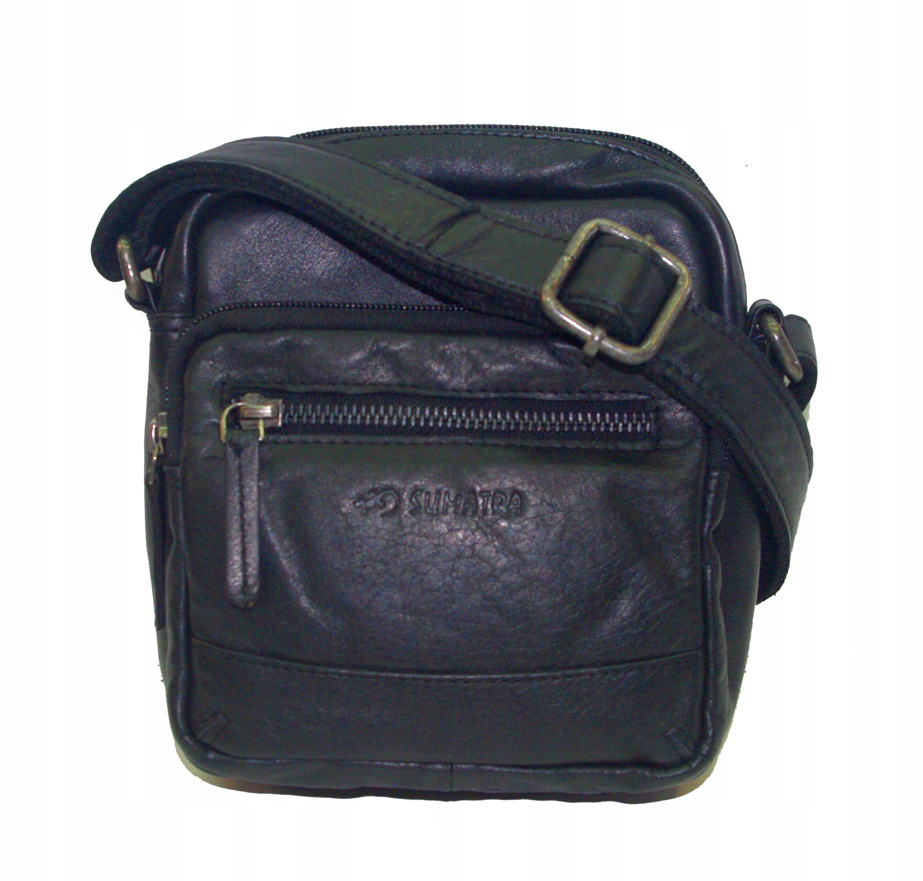 Sumatra pánská kabelka přes rameno z přírodní kůže, černá