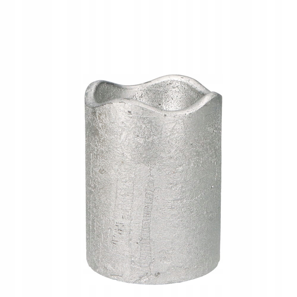 świeca  10szt. woskowa led srebrna/złota  7x9cm — 4