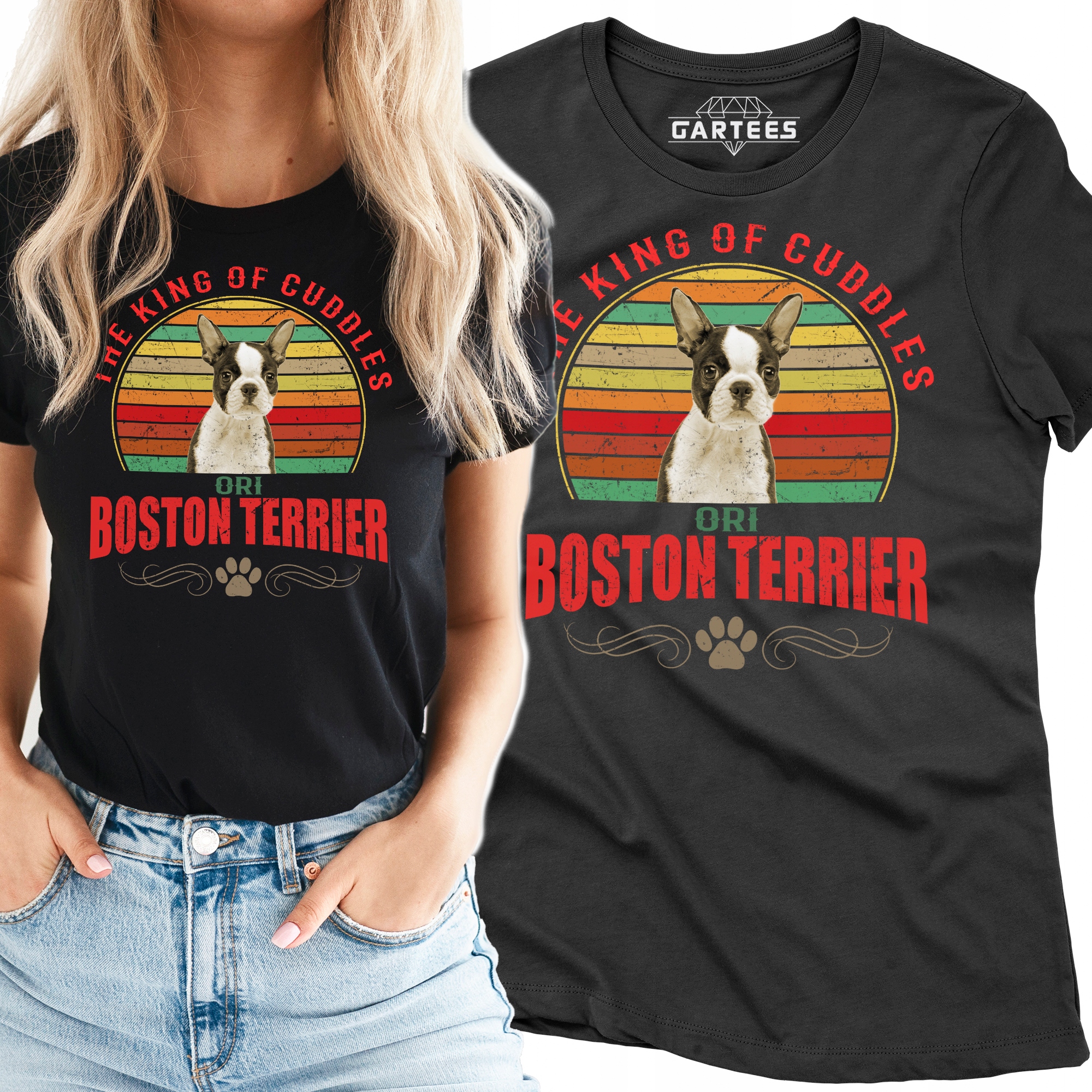 

Koszulka Damska Mój Pies Rasa Boston Terrier Imię