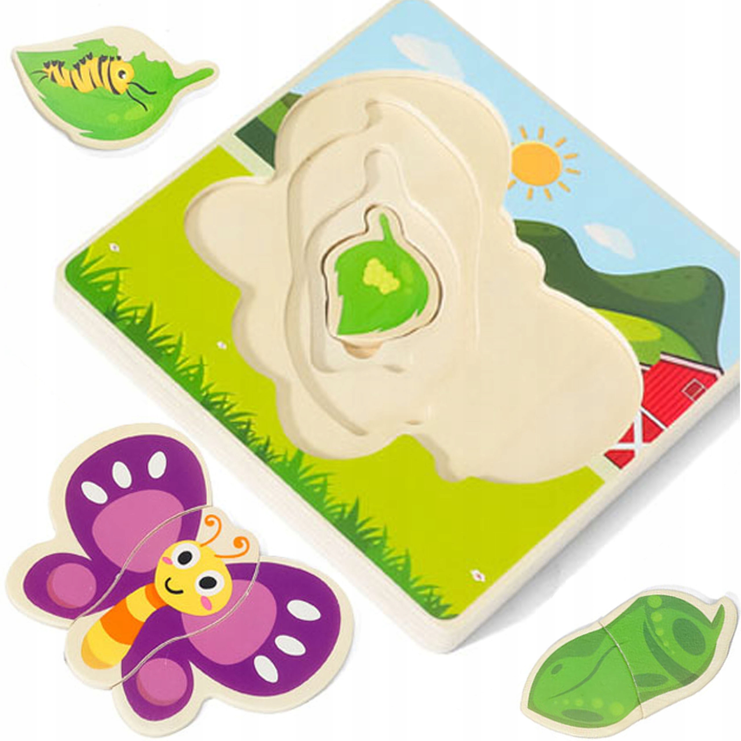 

Drewniane Puzzle Montessori Dla Dzieci Motylek