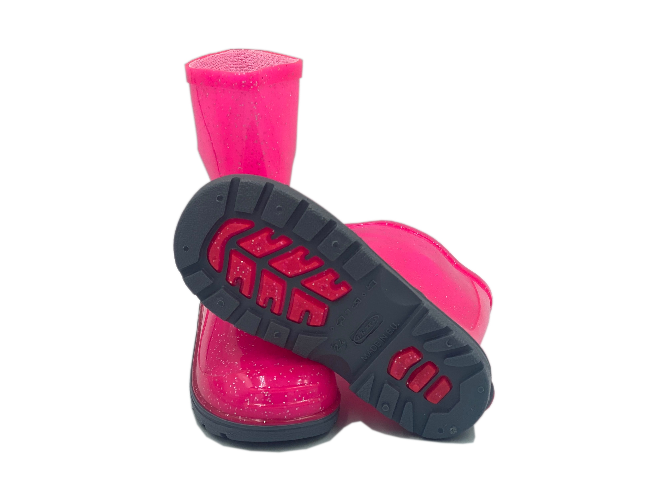 Kalosze LEMIGO Elza róż - brokat PVC Dziecięce 25 Rozmiar (new) 25