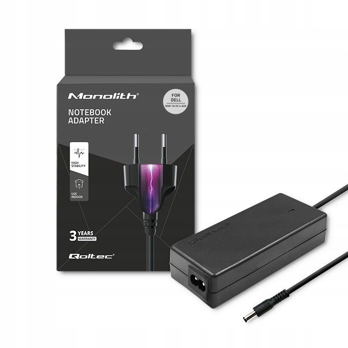 Zasilacz Qoltec 51516.90W do notebooka Dell (19,5 V; 4,62 A; 90W; 4.5 mm x