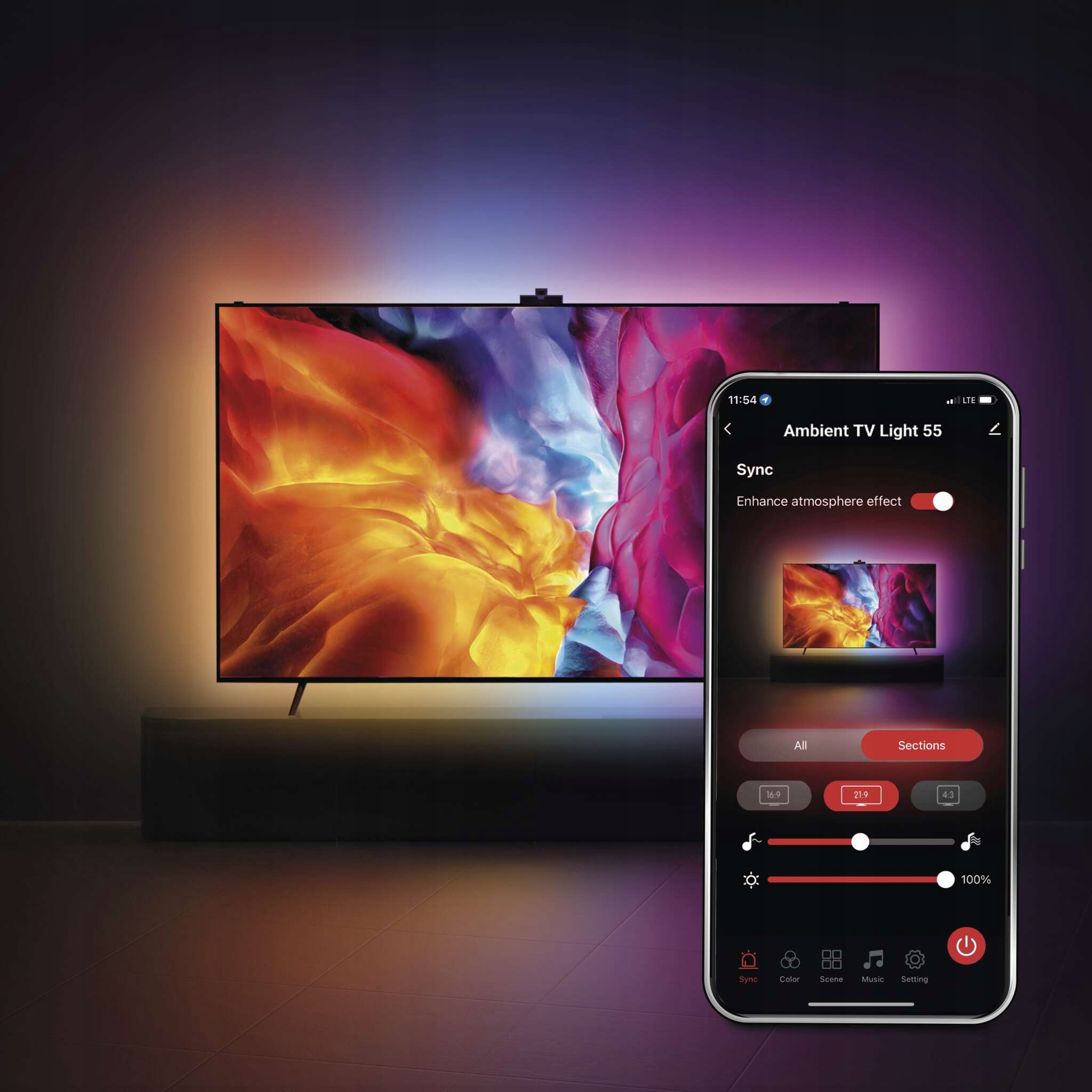 Emos GoSmart Rgbic podsvícení Tv 55" s kamerou