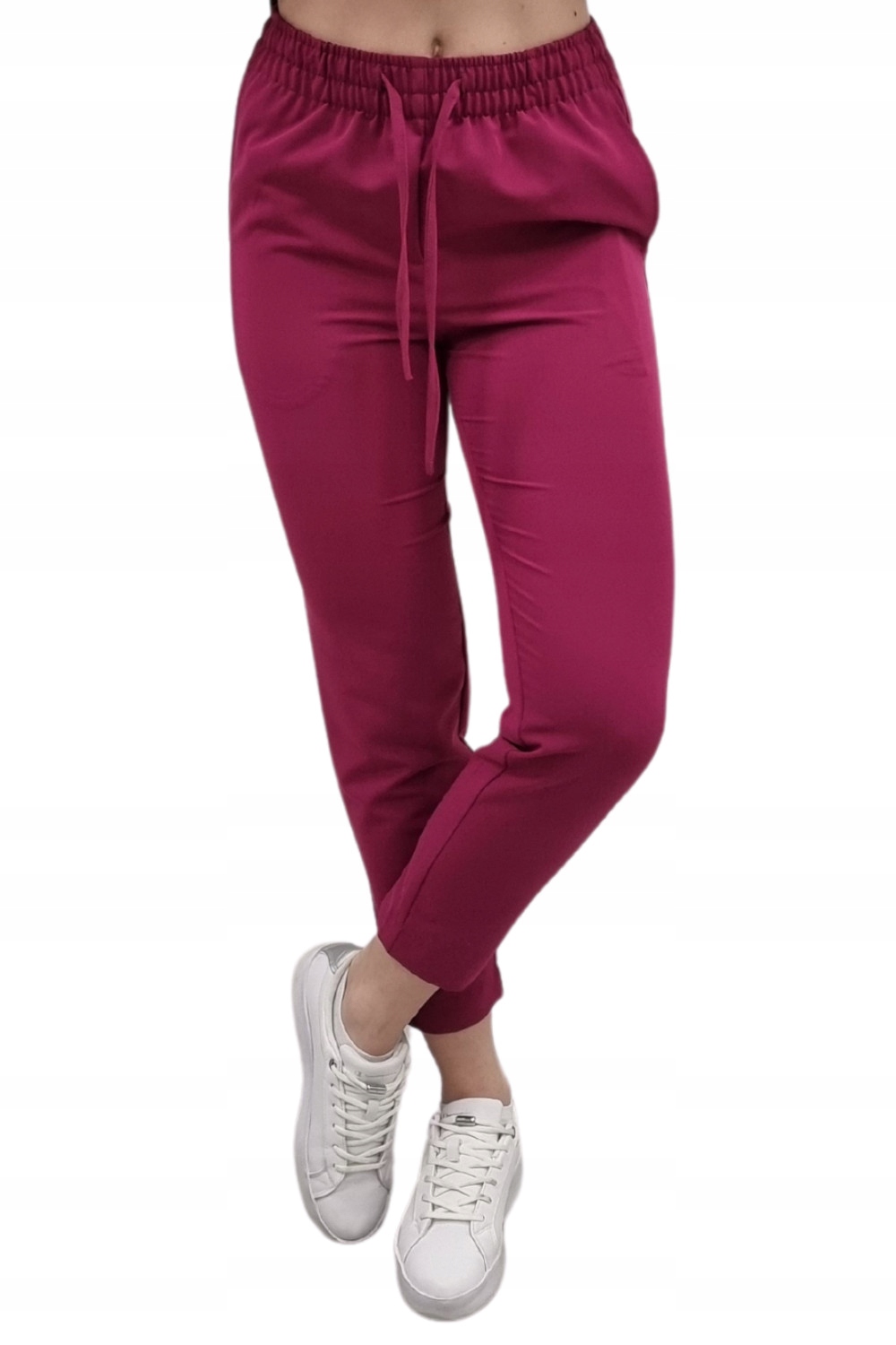 Spodnie medyczne wiśnia basic premium roz. S