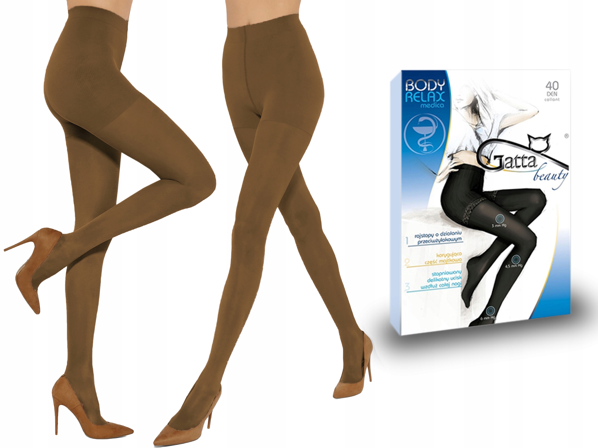 

Gatta rajstopy Body Relax Medica 40 den bronzo 2-S