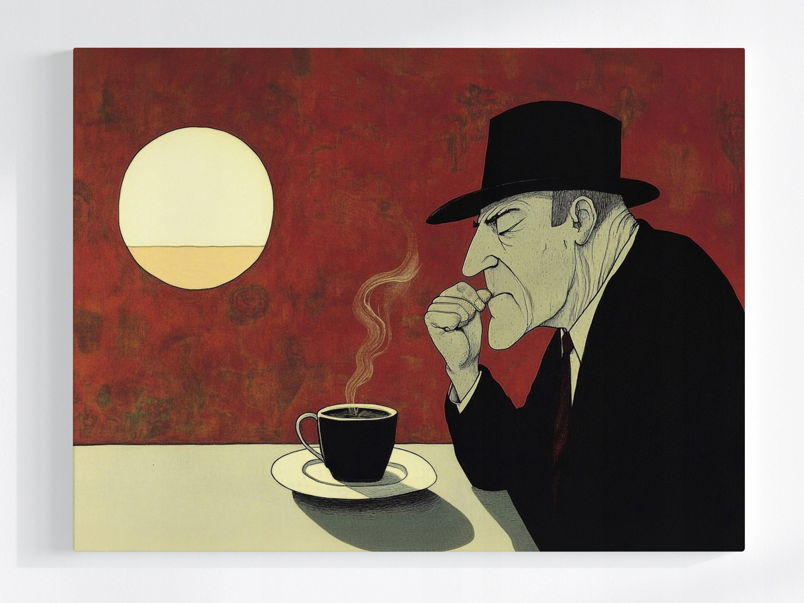 Obraz Na Plátně Canvas Grafika Postava Muž Kavárna Káva 80x60
