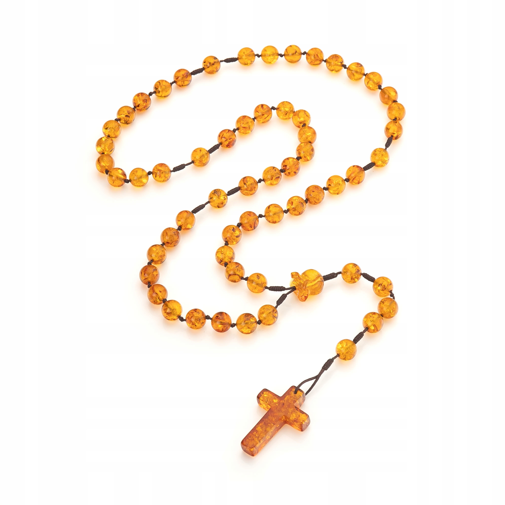 Růženec z jantaru|Spojka vyřezávaná růže|