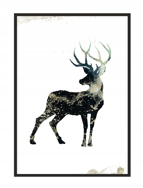 OBRAZ PLAKAT W RAMIE 53x73 cm Jeleń P1440