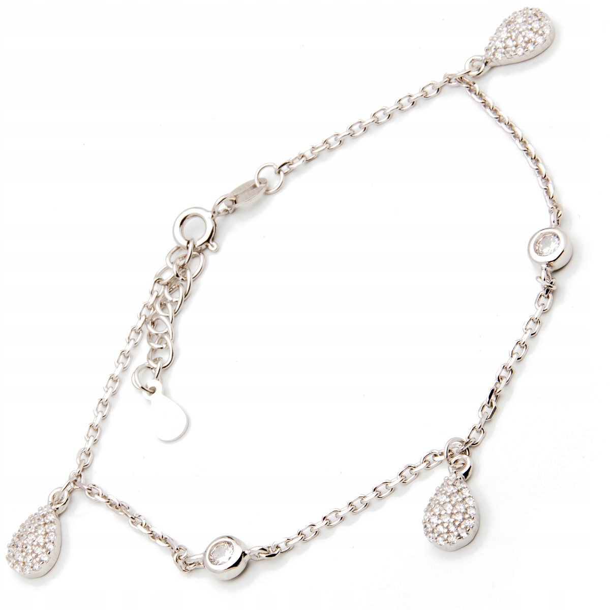 Stříbrný náramek 925 slzy s ankrovými zirkony