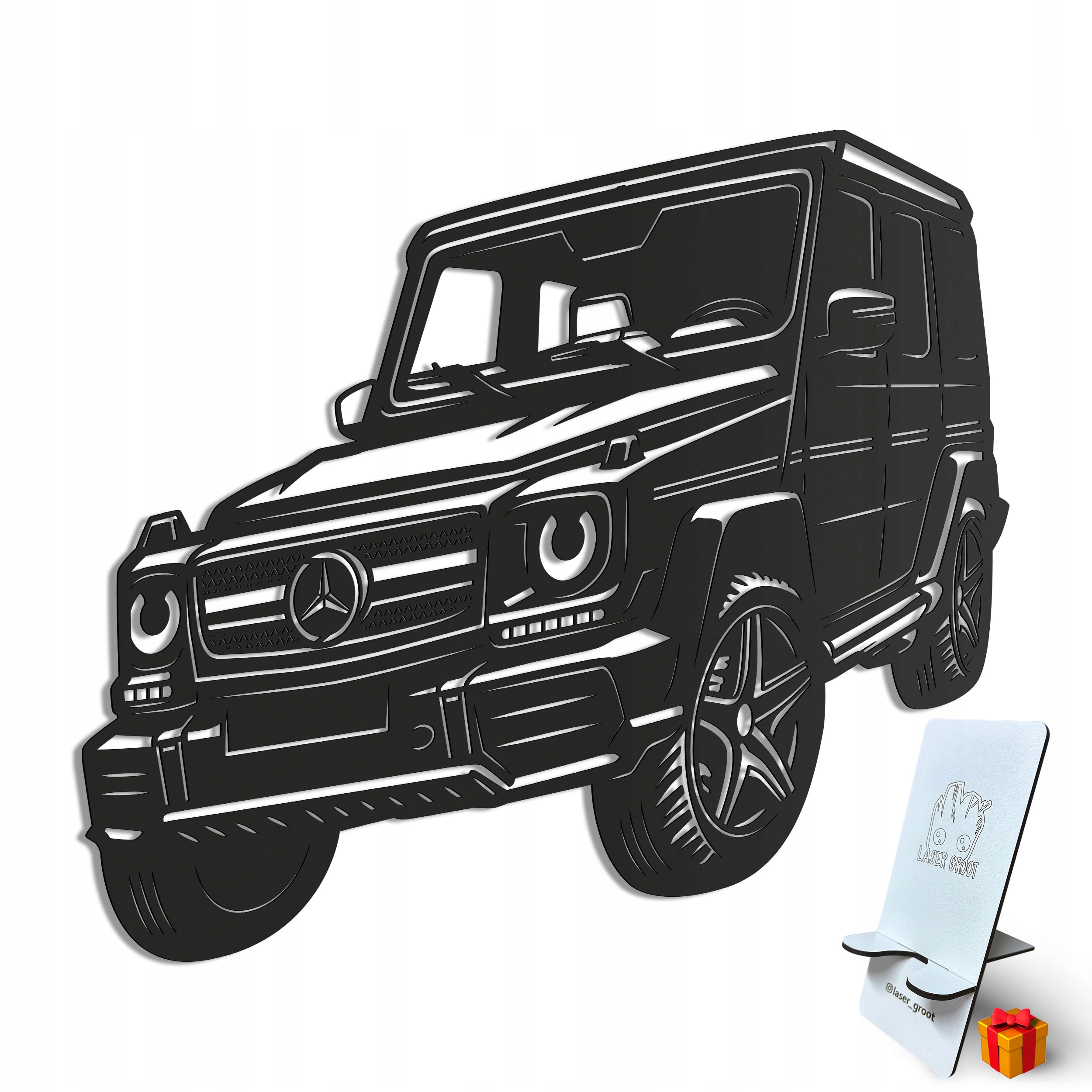 Dřevěný 3D obraz Mercedes-Benz G-class Nástěnná Dekorace Dárek XL