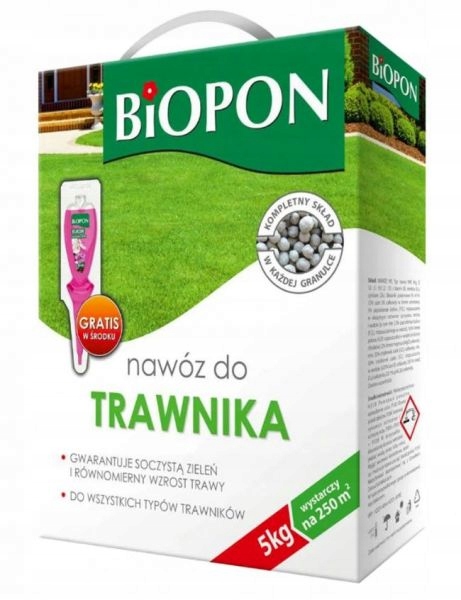 Nawóz Do Trawy Biopon 5 kg Granulat Wszystkie Rodzaje Trawnika