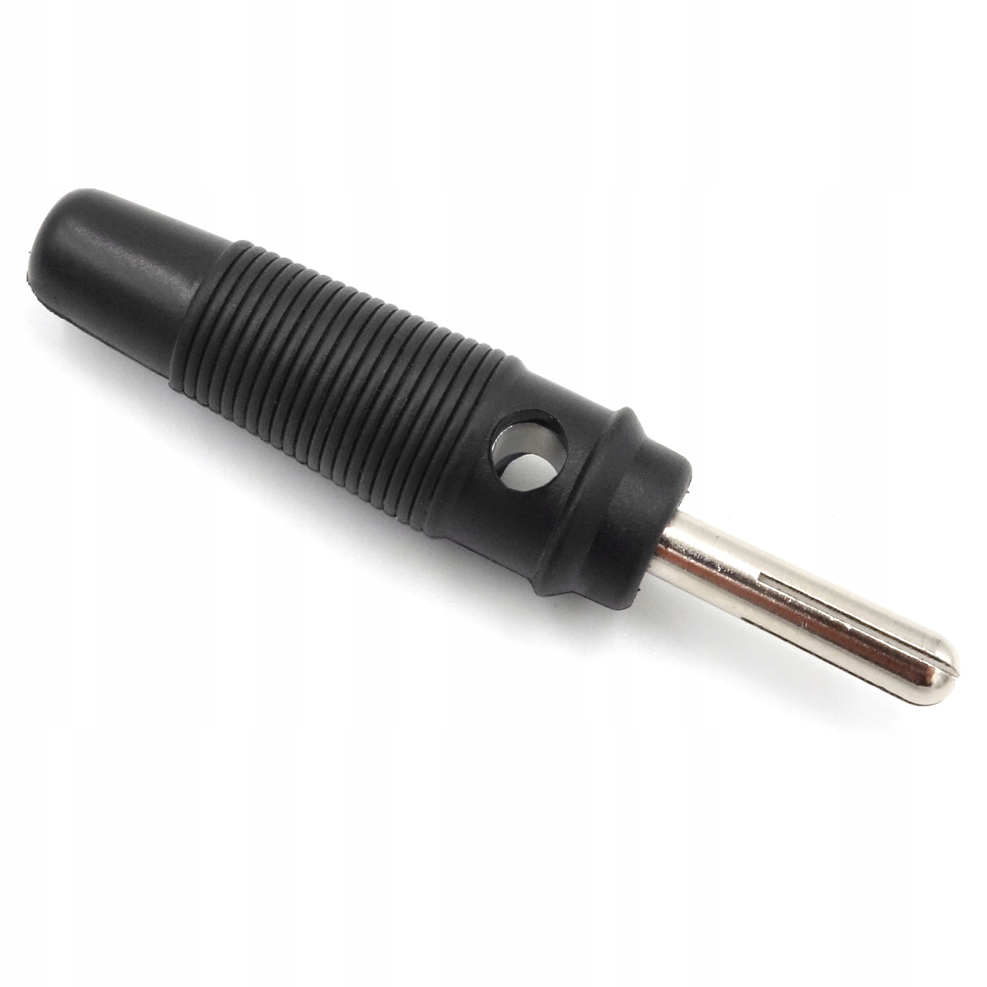 Wtyk Banan Laboratoryjny Głośnikowy Vitalco Czarny skręcany z otworem