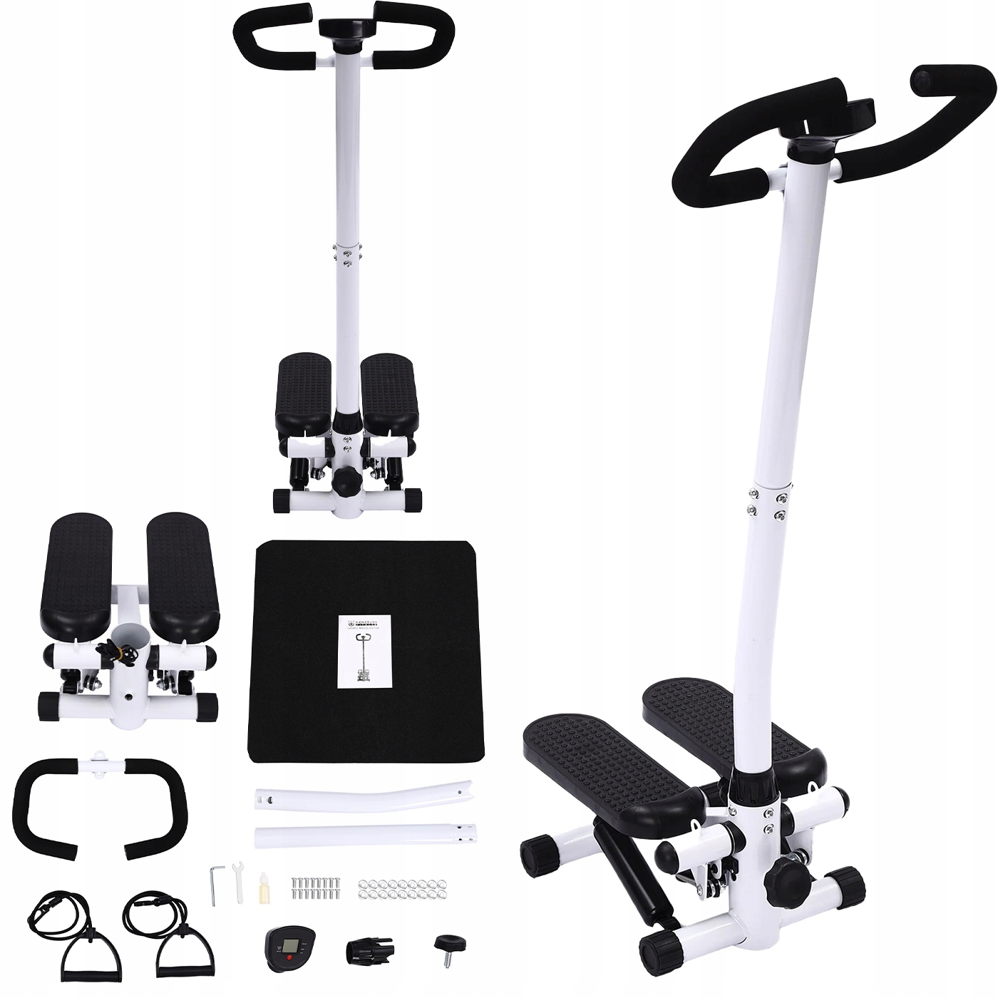 Steper Twist s sloupkem Odporová lanka Podložka 150 kg LCD počítadlo Otočný Domácí