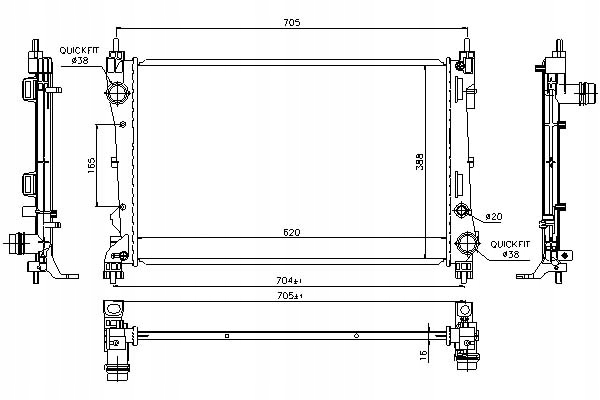 CHŁODNICA SILNIKA FIAT DOBLO OPEL COMBO COMBO / TO Producent części Nissens