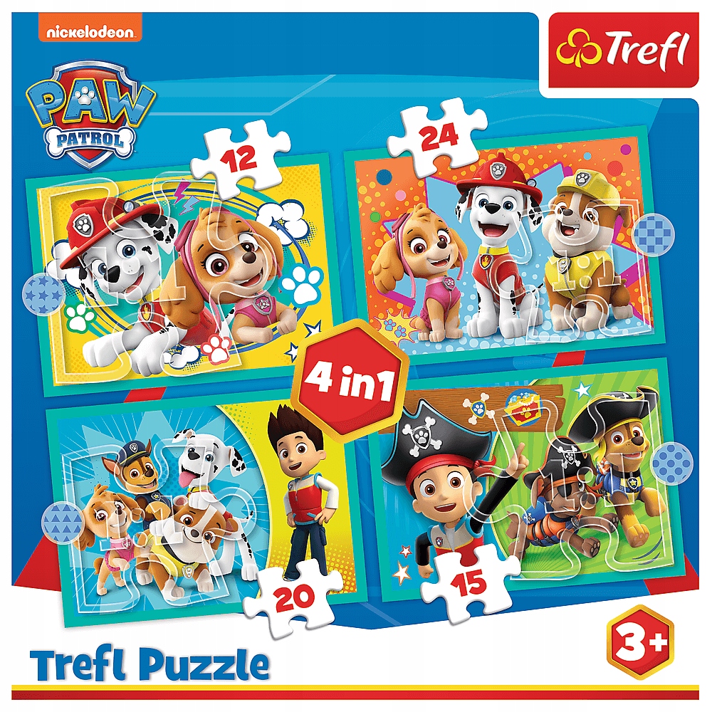 PUZZLE 4W1 UKŁADANKA DLA DZIECI EKIPA PSI PATROL PAW PATROL PIESKI 3+ TREFL EAN (GTIN) 5900511343465