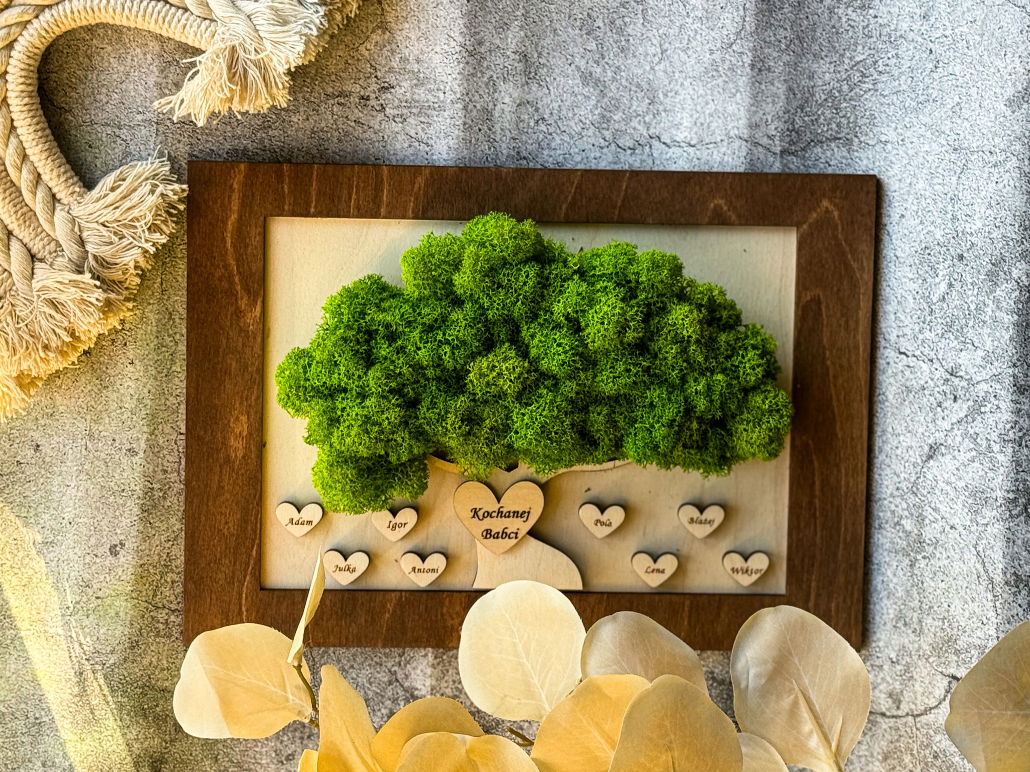 OBRAZ Z MCHU BONSAI MECH CHROBOTEK ŻYWY OBRAZ DRZEWO ŻYCIA PREZENT RAMKA Forma w ramce