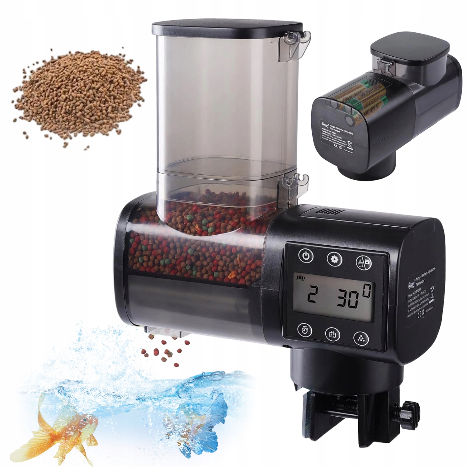 Automatické Krmení Ryb Krmítko Dávkovač Pro Akvárium LCD 500ML