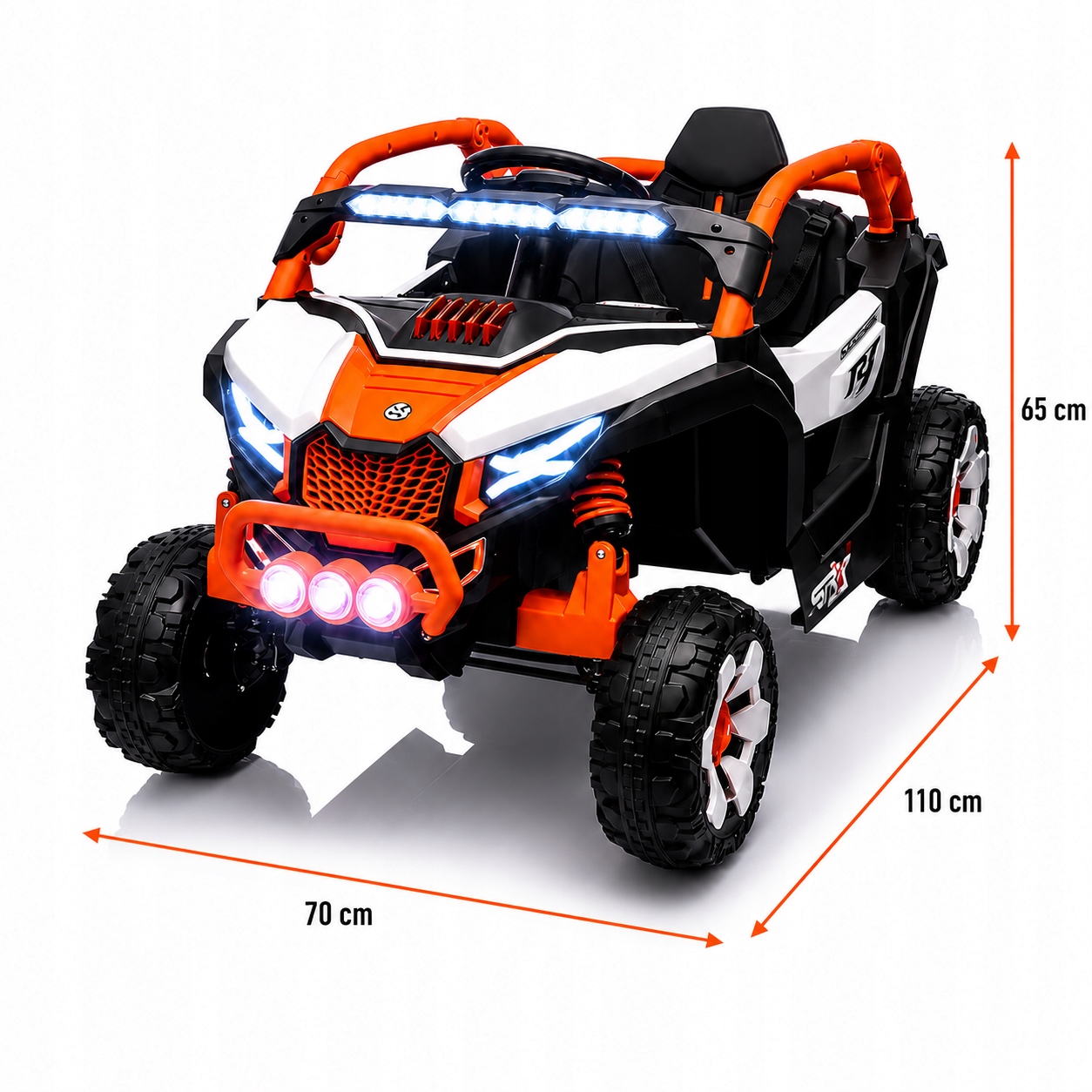 elektrinis Automobilismobilis vaikams 4X4 Off Road Buggy vaikams EVA eko odos sėdynė LED MP3 4x100 W