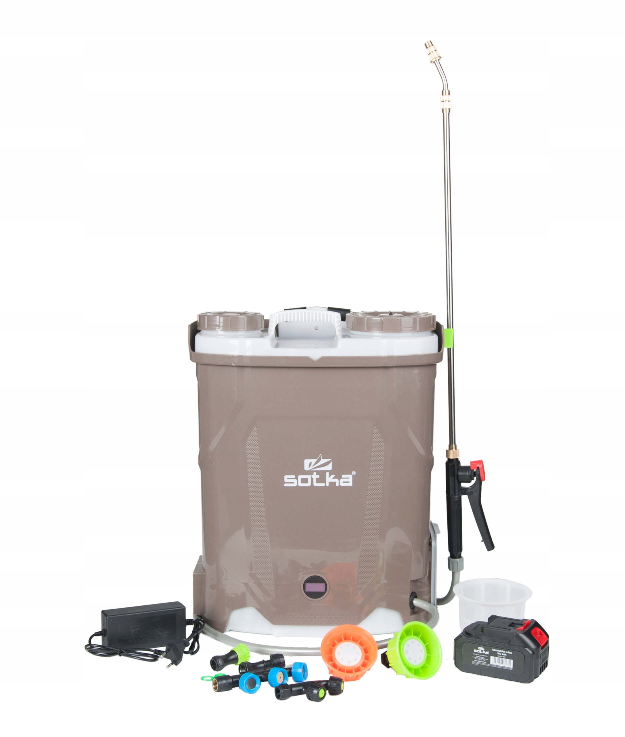 Akumulátorový postrekovač 18L Sotka 18V4Ah Li-ion Pro 6 trysiek, teleskop