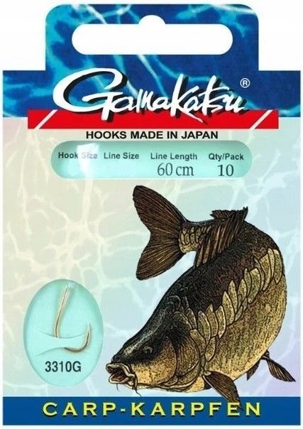 Haczyki Wiązane Gamakatsu Carp 3310G 6 0.28mm 60cm