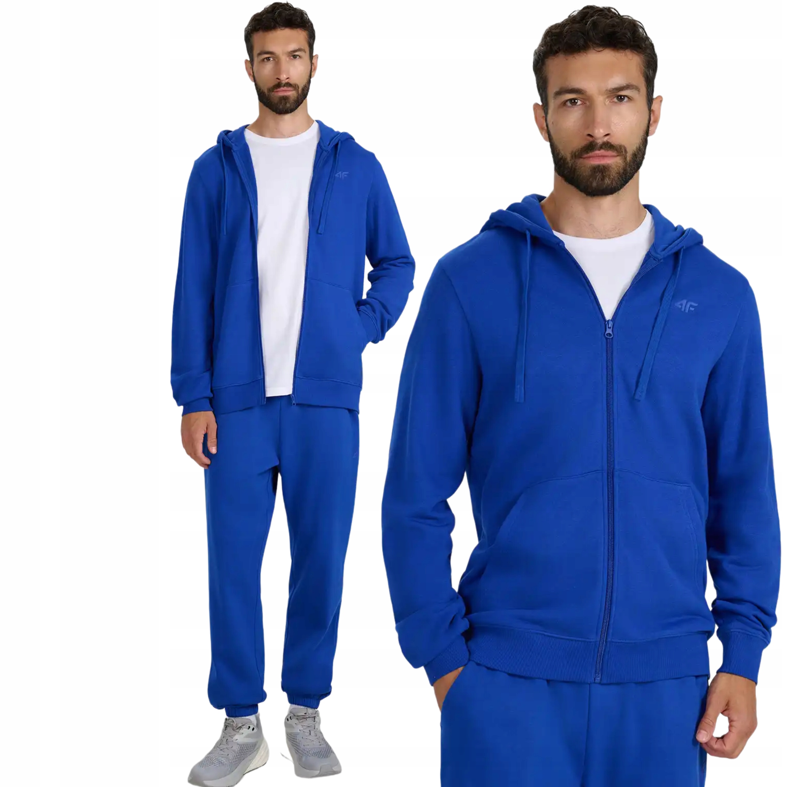 Męska Bluza Dresowa 4F Rozpinana Z Kapturem TSWSM1982 XXL