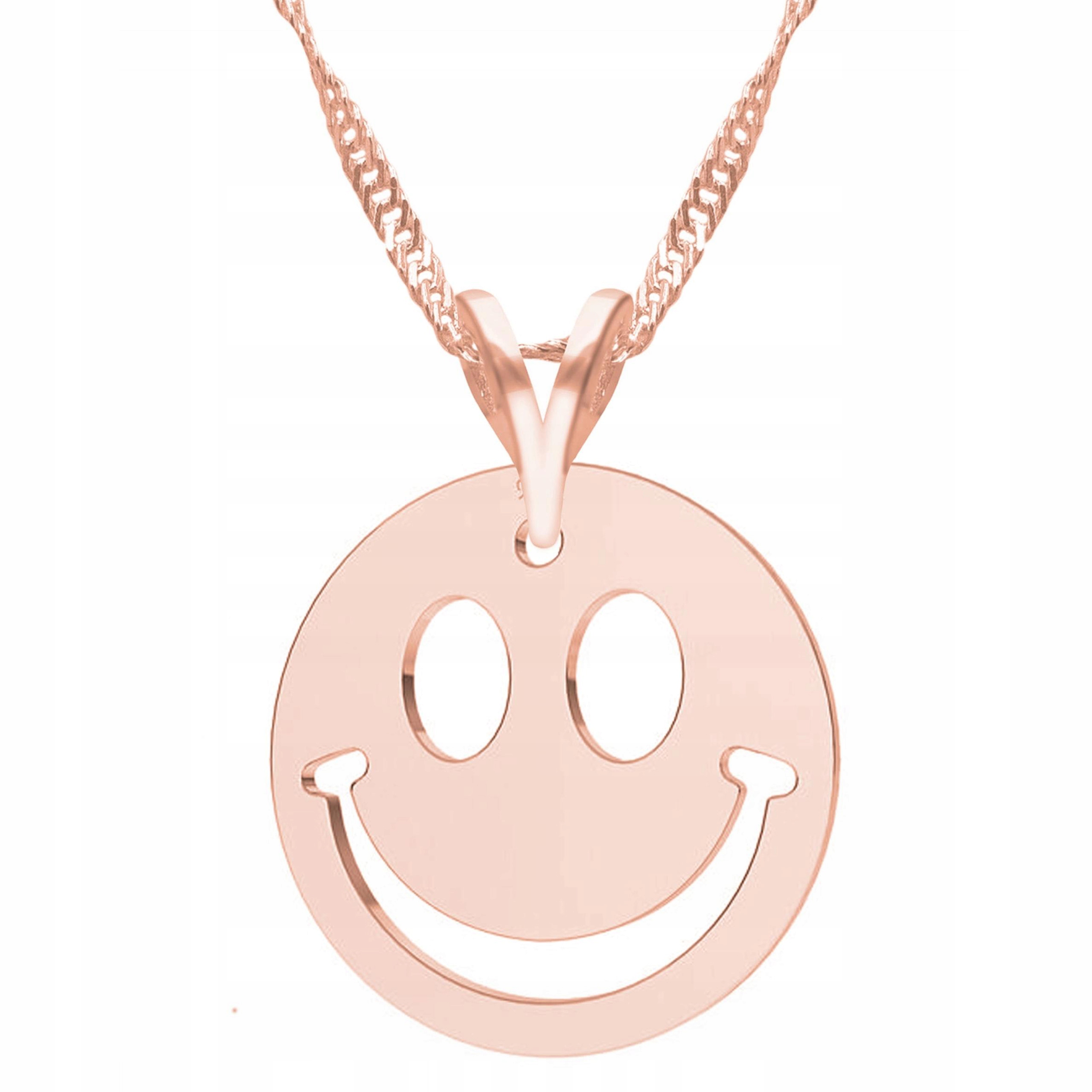 Pozlacený náhrdelník Emotikon Úsměv Emotka Emoji Tvář Happy Stříbro 925