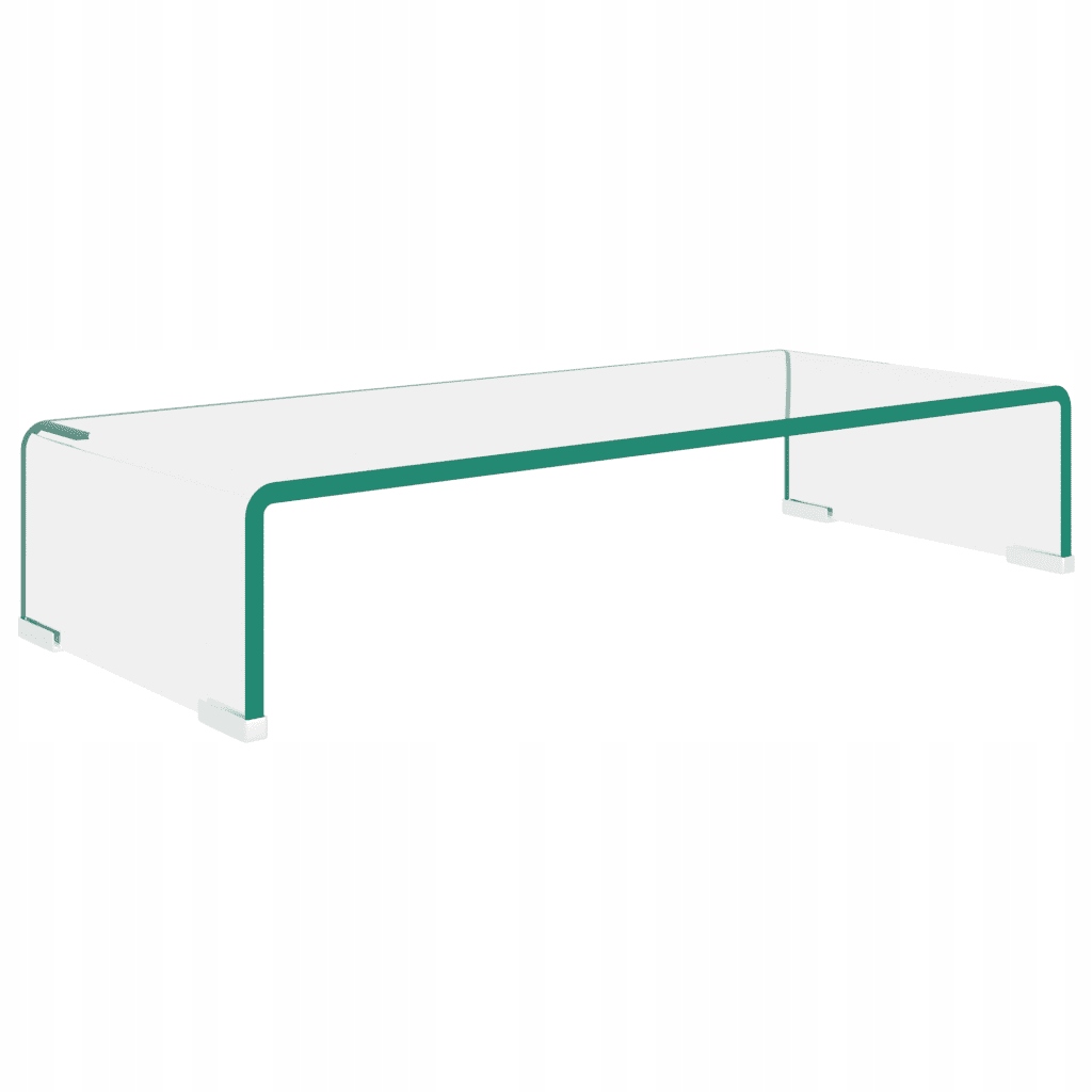 Podstavec pod multimediální zařízení z tvrzeného skla, 60x25x11 cm, be