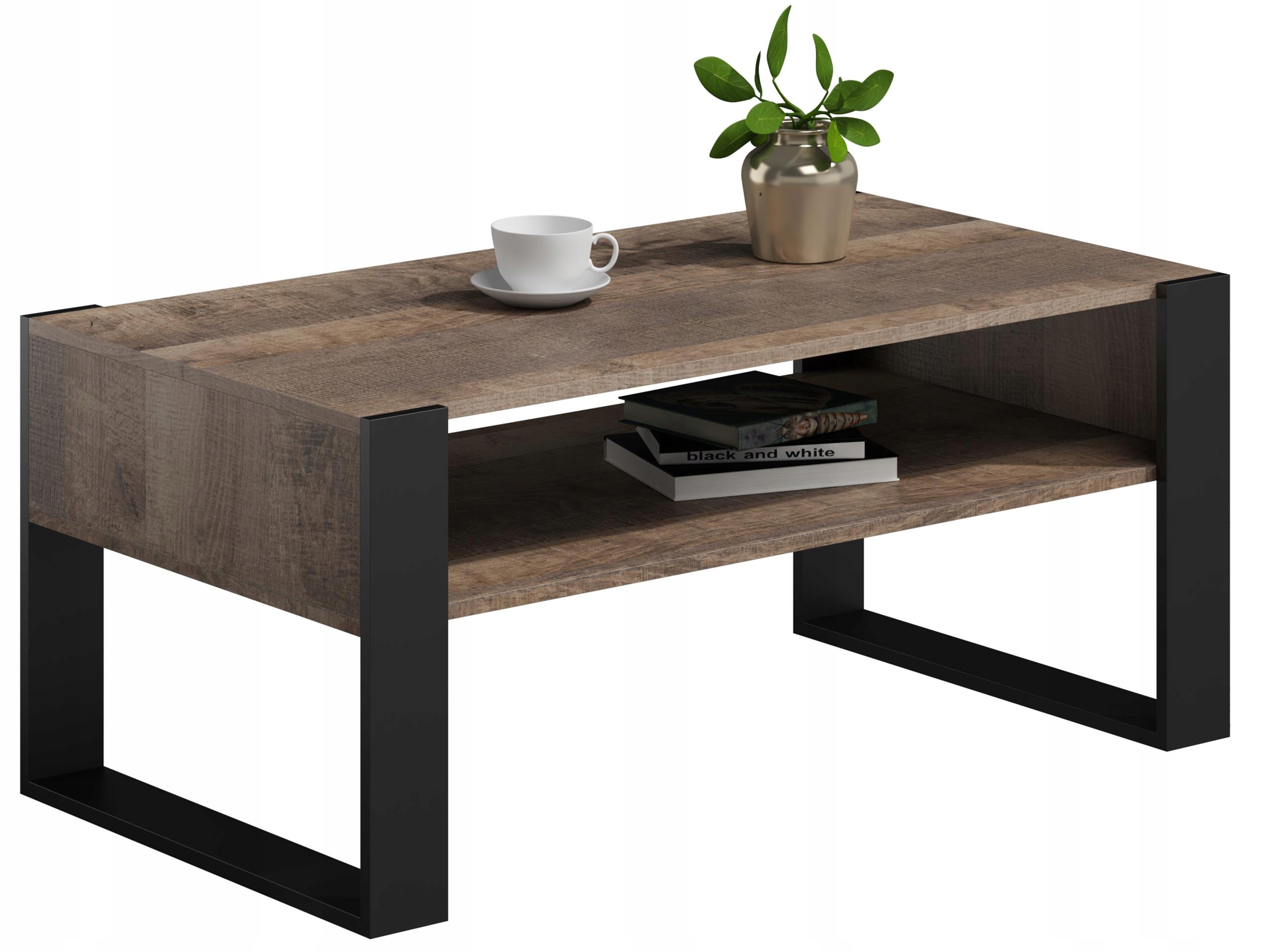 Lavica konferenčný stolík Kaja 120 cm dub koloniálny-čierny loft retro Per