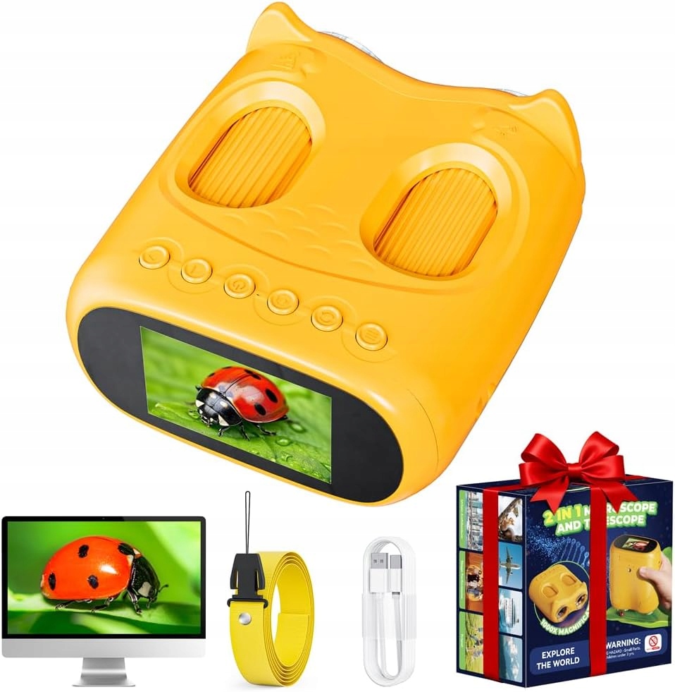 Digitální Mikroskop Dalekohled 2V1 Pro Děti, Vzdělávací, Přenosný, Kapesní