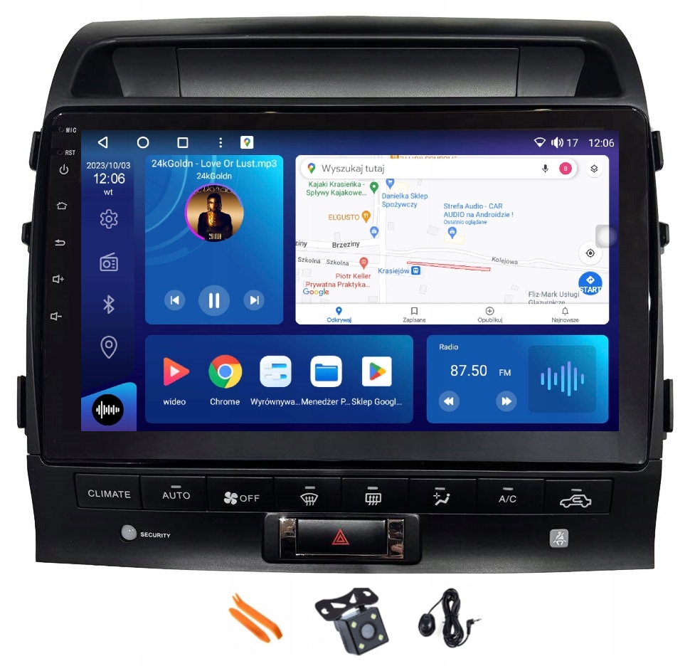 Rádio Android Qled Carplay Lte 256 Gb Gps Toyota Land Cruiser 200 07-15