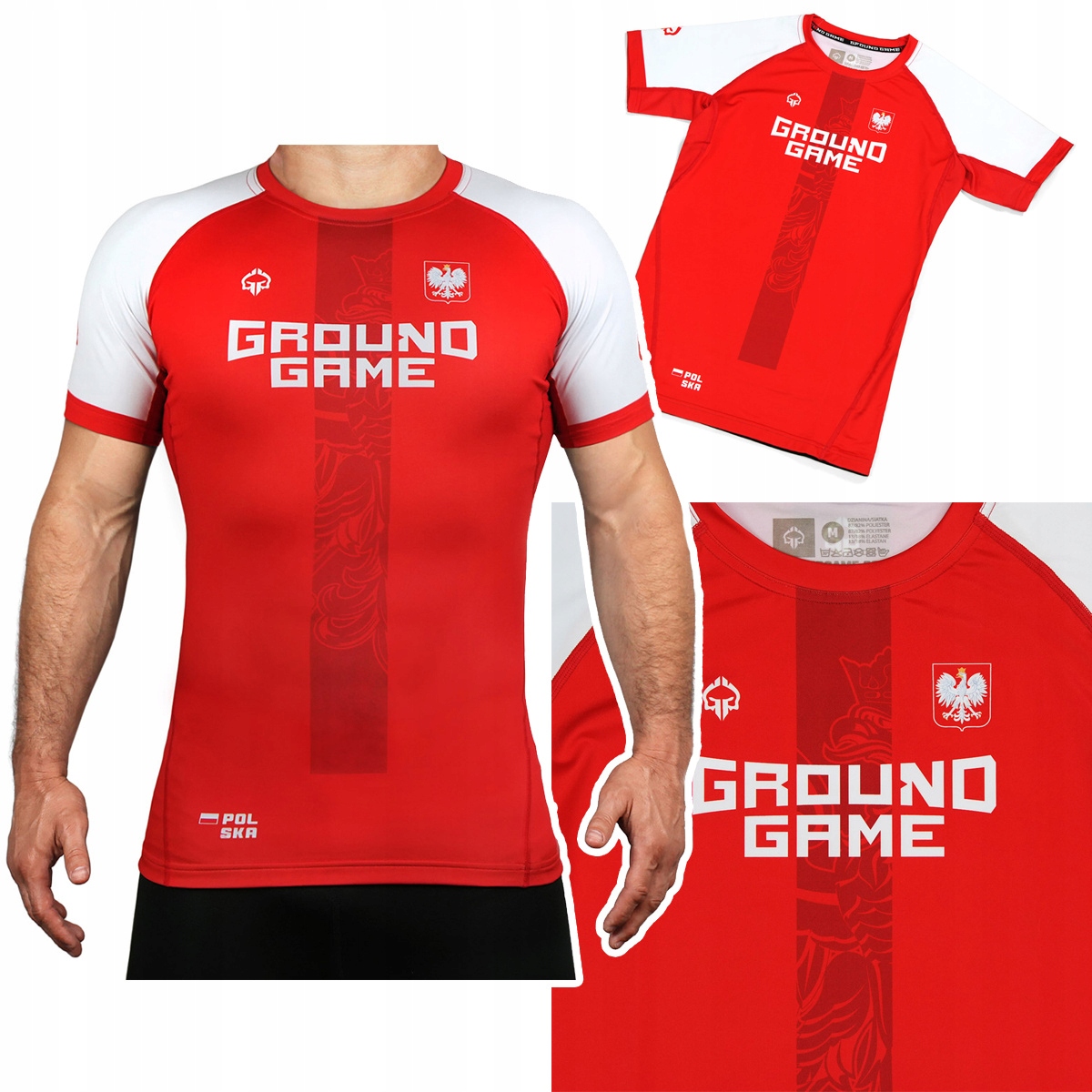 Rashguard Koszulka męska Ground Game Polska 2.0 Czerwony r. XXL